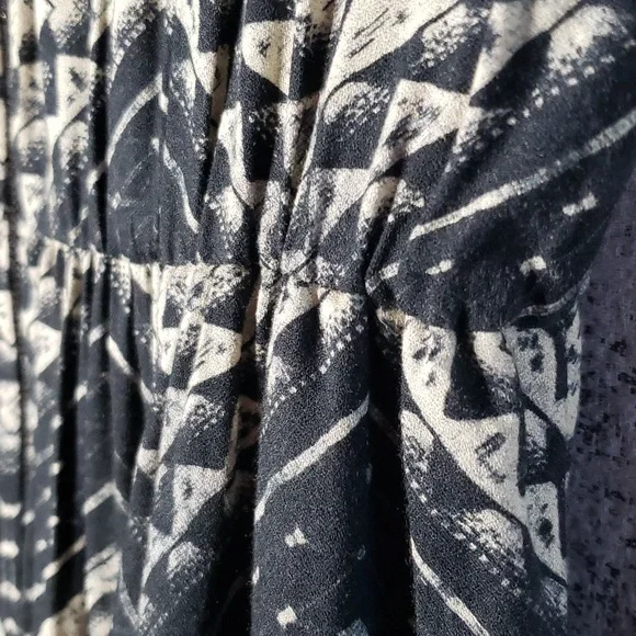 Alice + Olivia navy blue & cream summer dress w weighted lining - Picture 5 of 10